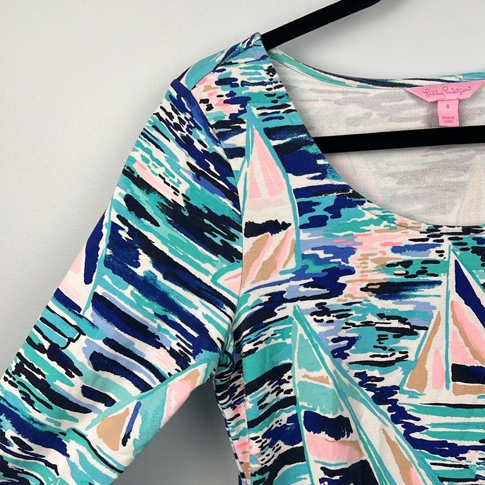 Lilly Pulitzer Tammy UPF 50 Pier Pressure sailboat 3/4 sleeve casual dress - Picture 5 of 11